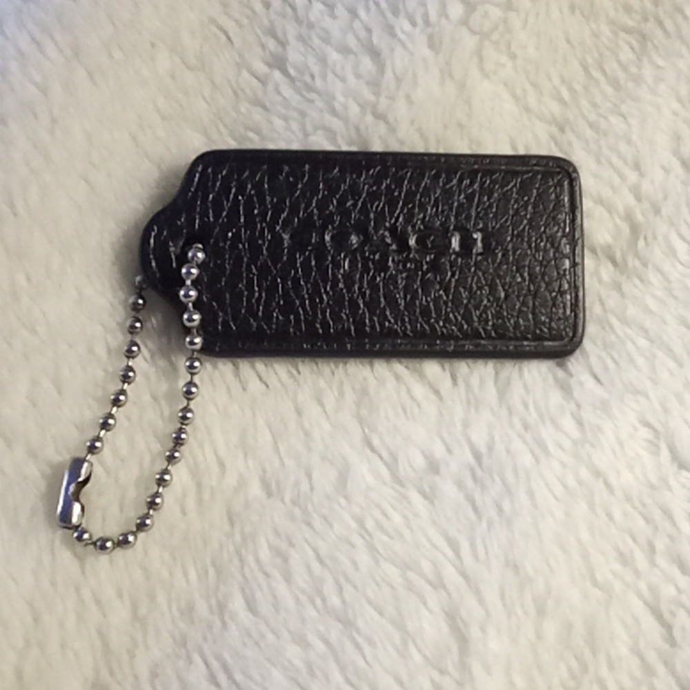 BLACK BRAND NEW COACH SLEEK LEATHER BAG OR KEY TAG!